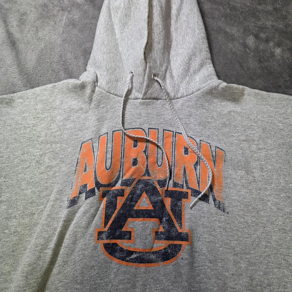 Auburn Tigers Sweatshirt Mens XL Gray NCAA Football Hoodie Pullover Hanes